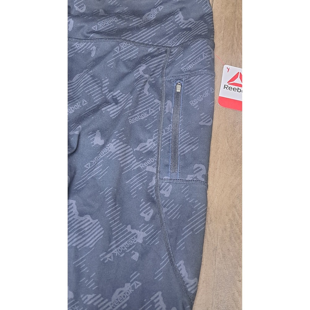 Reebok Women's XXL Black Camo High Rise 7/8 Leggings Zipper Pocket NWT - Picture 3 of 6